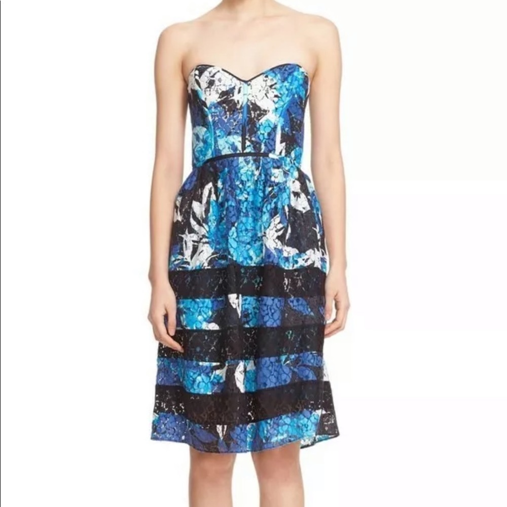 Parker Holly Gardenia Strapless lace floral dress